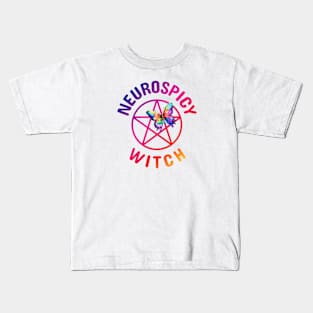 Neurospicy Witch with Rainbow Butterfly Cheeky Witch® Kids T-Shirt